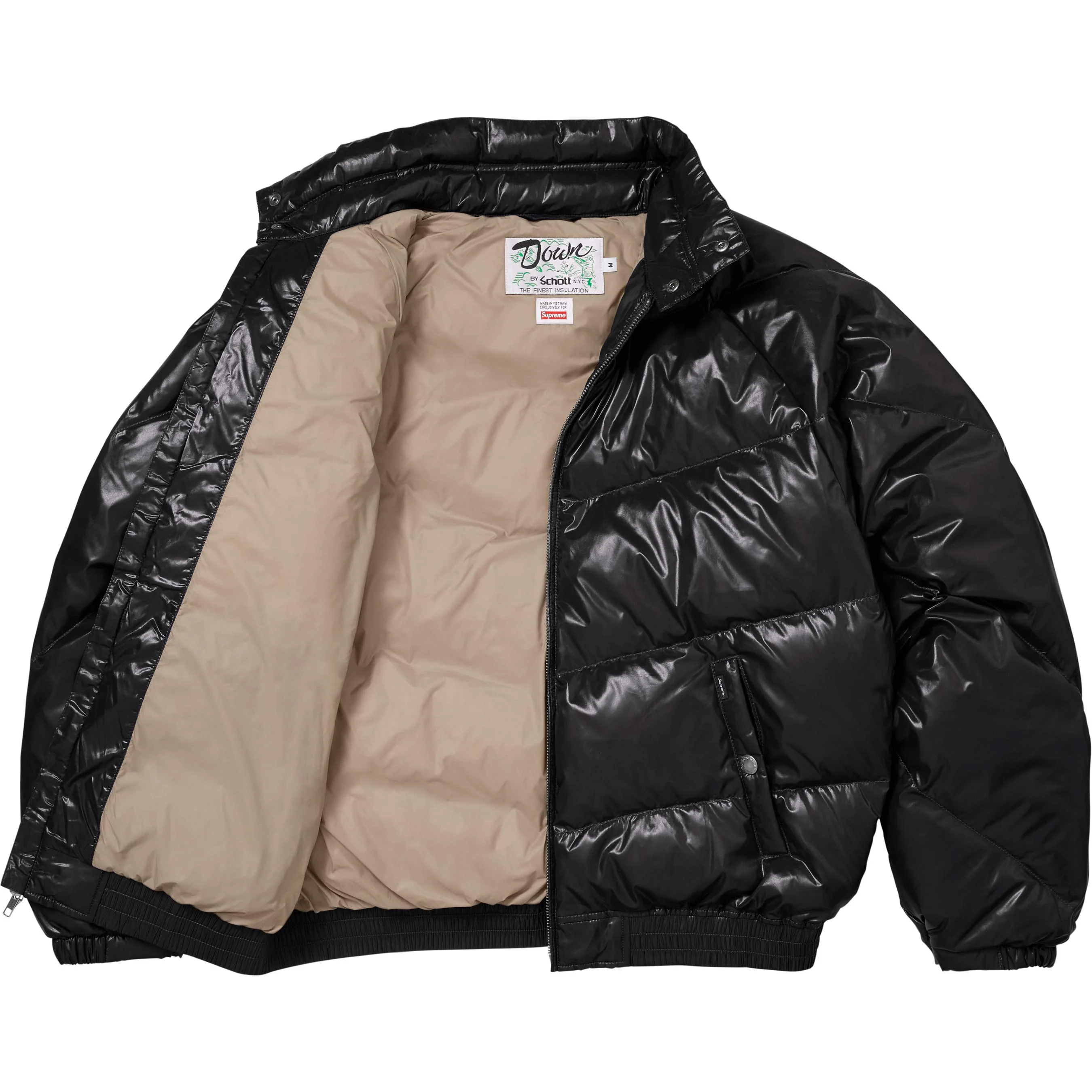 Supreme®/Schott® Glossy Lightweight Down Puffer Jacket view 4